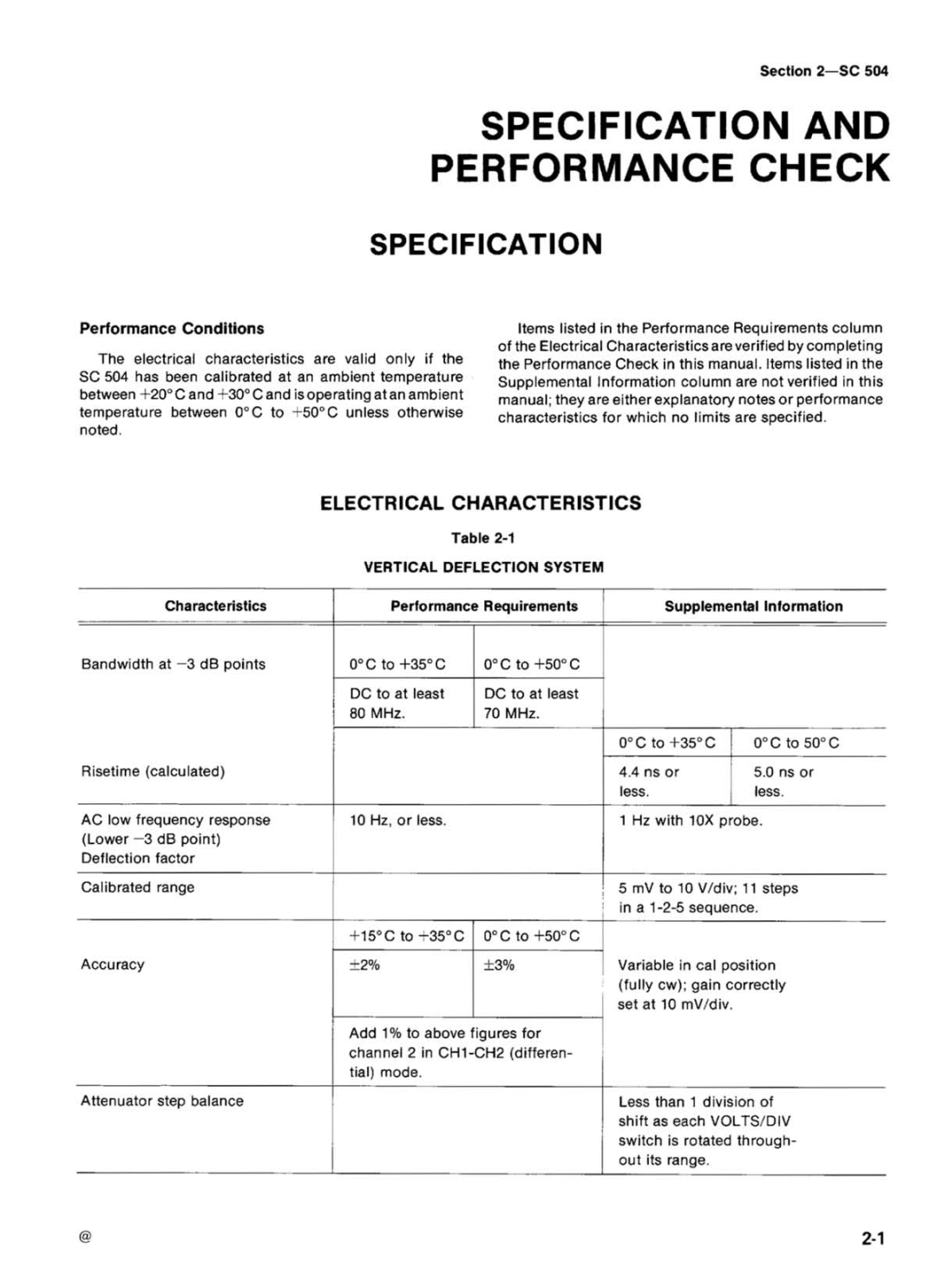 Tektronix SC 504 manual 