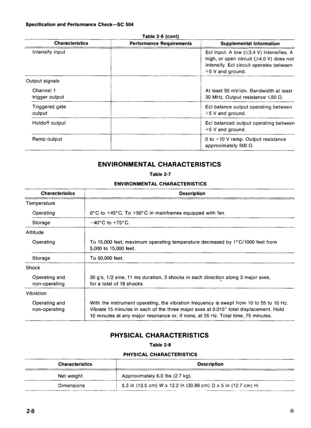 Tektronix SC 504 manual 