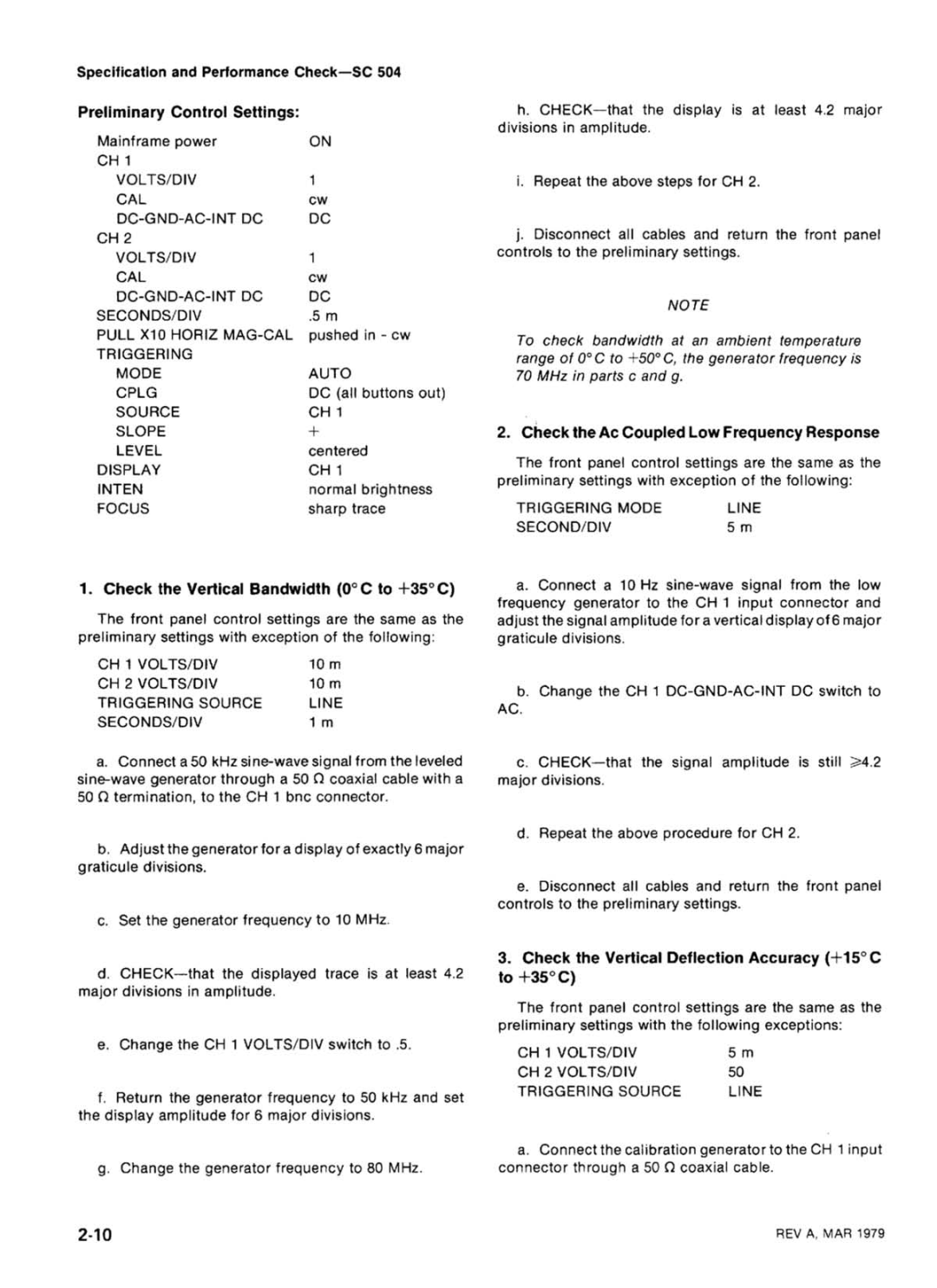 Tektronix SC 504 manual 