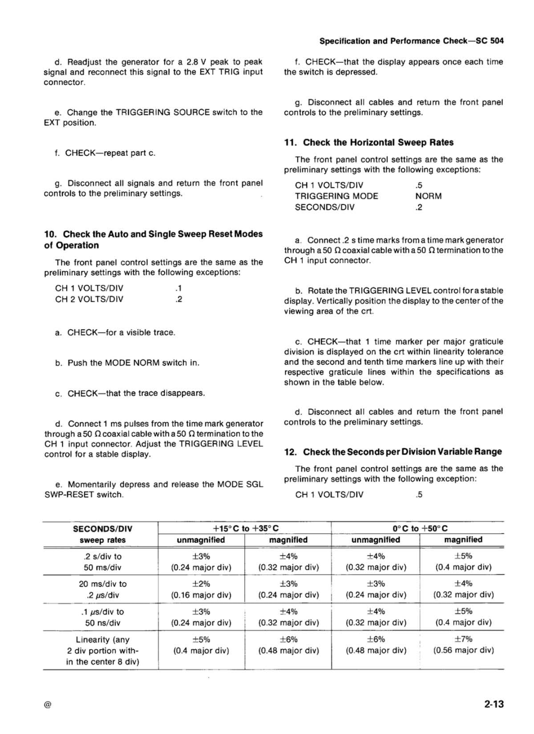 Tektronix SC 504 manual 