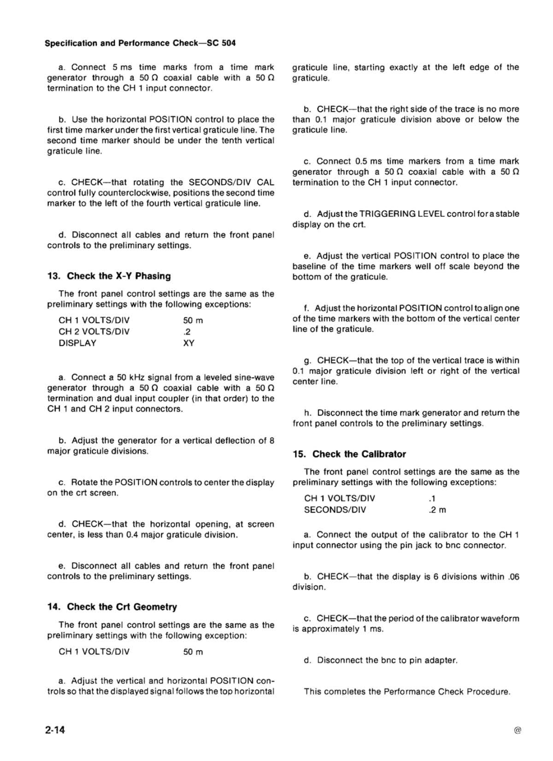 Tektronix SC 504 manual 