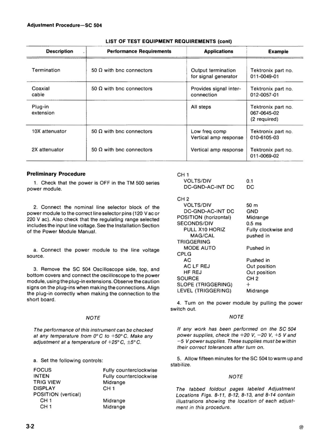 Tektronix SC 504 manual 