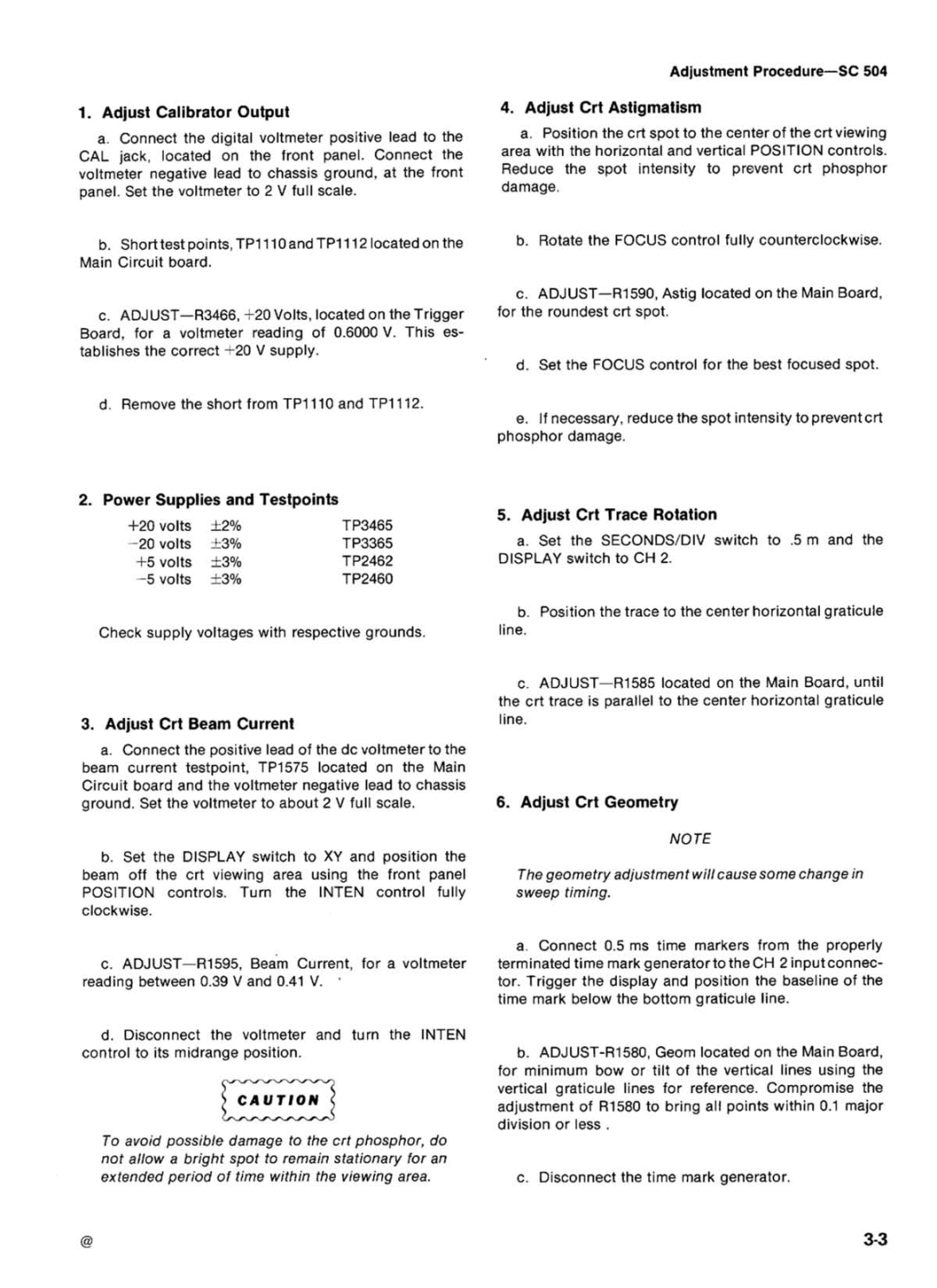 Tektronix SC 504 manual 