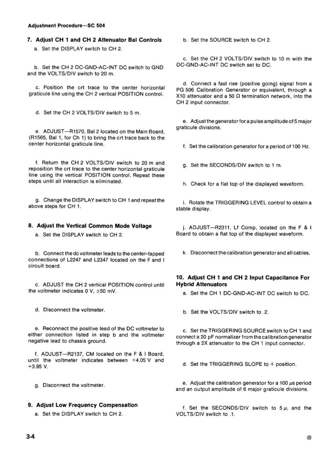 Tektronix SC 504 manual 