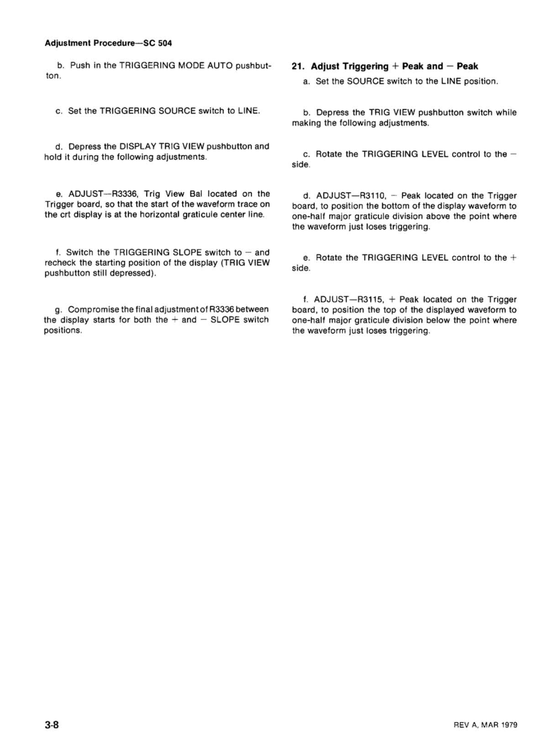 Tektronix SC 504 manual 