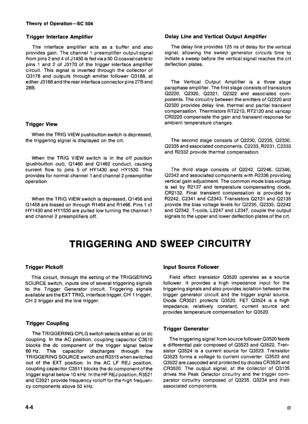 Tektronix SC 504 manual 