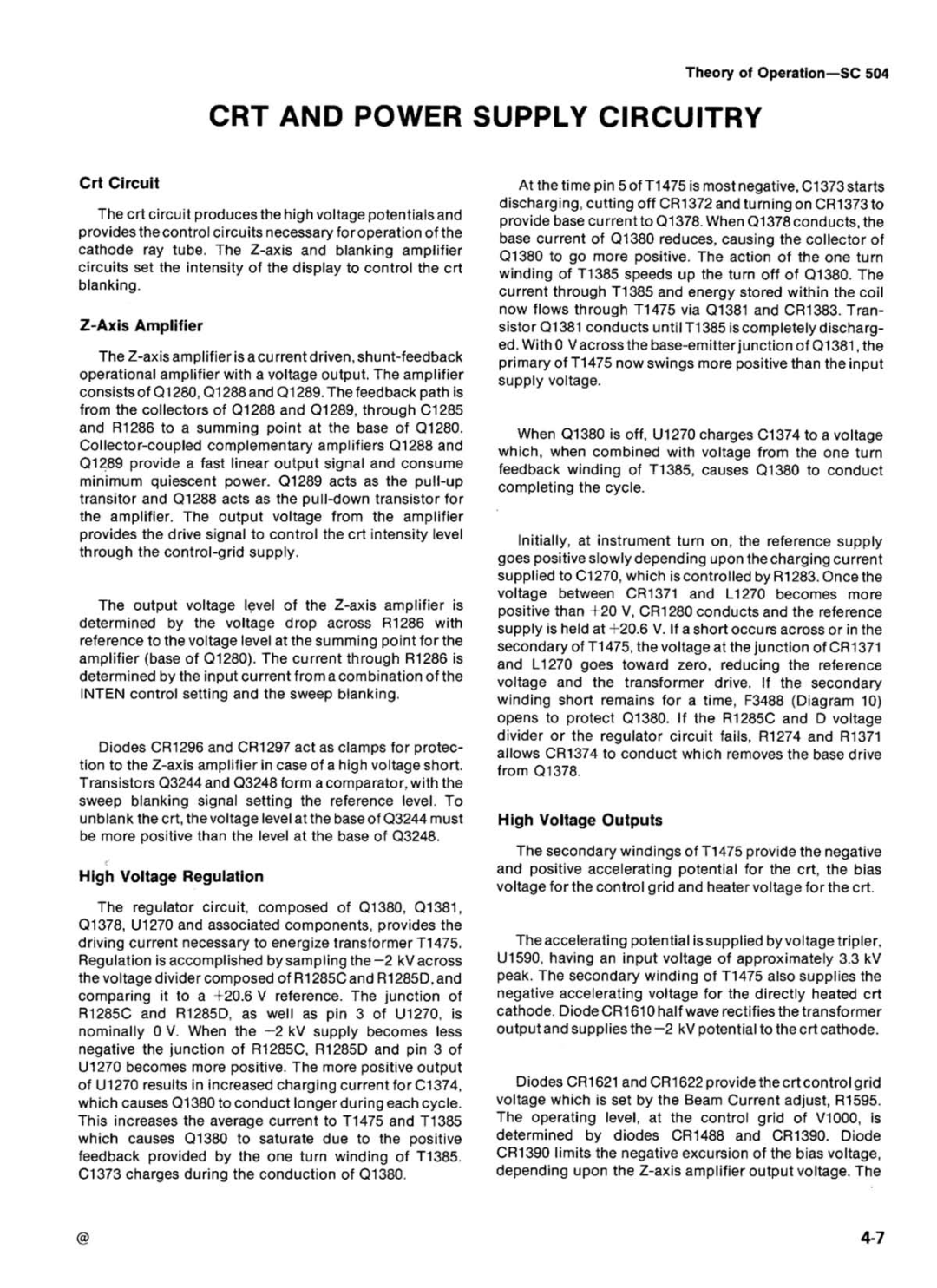 Tektronix SC 504 manual 