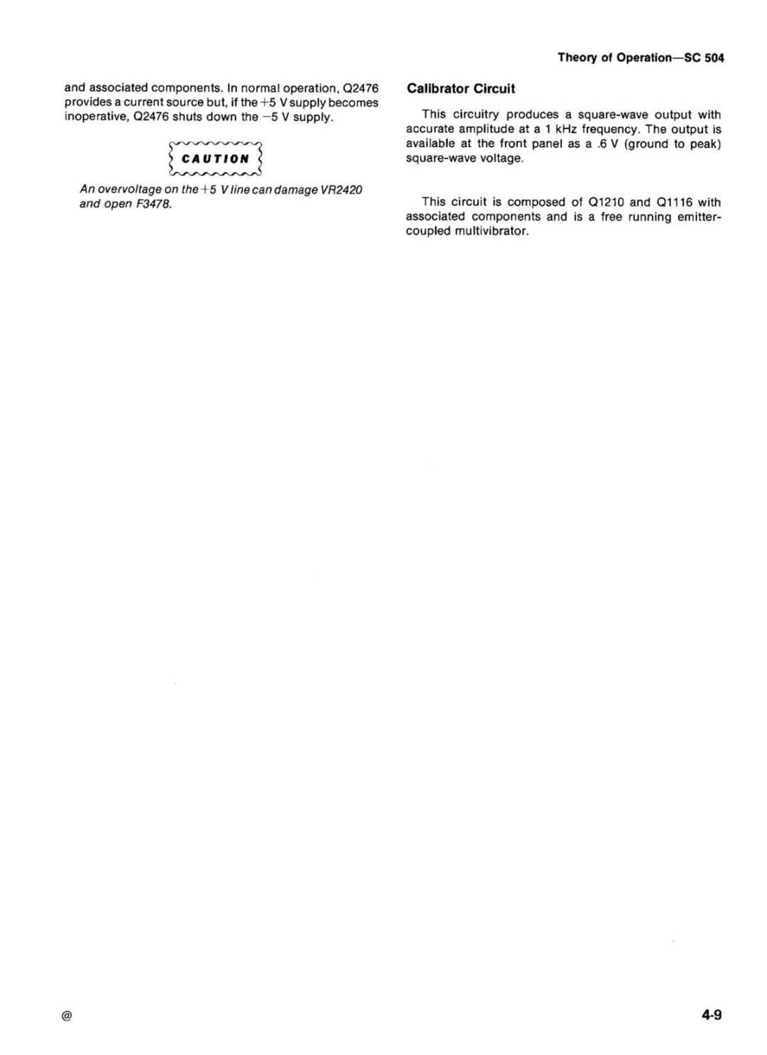 Tektronix SC 504 manual 