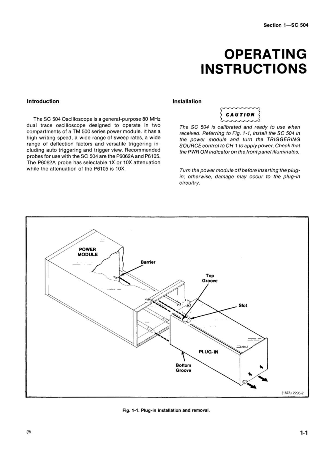 Tektronix SC 504 manual 