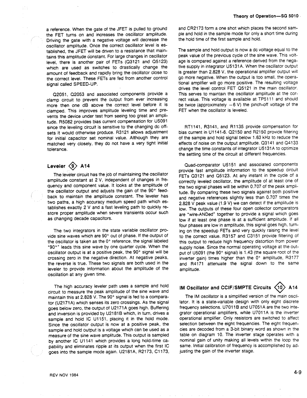 Tektronix SG 5010 manual 