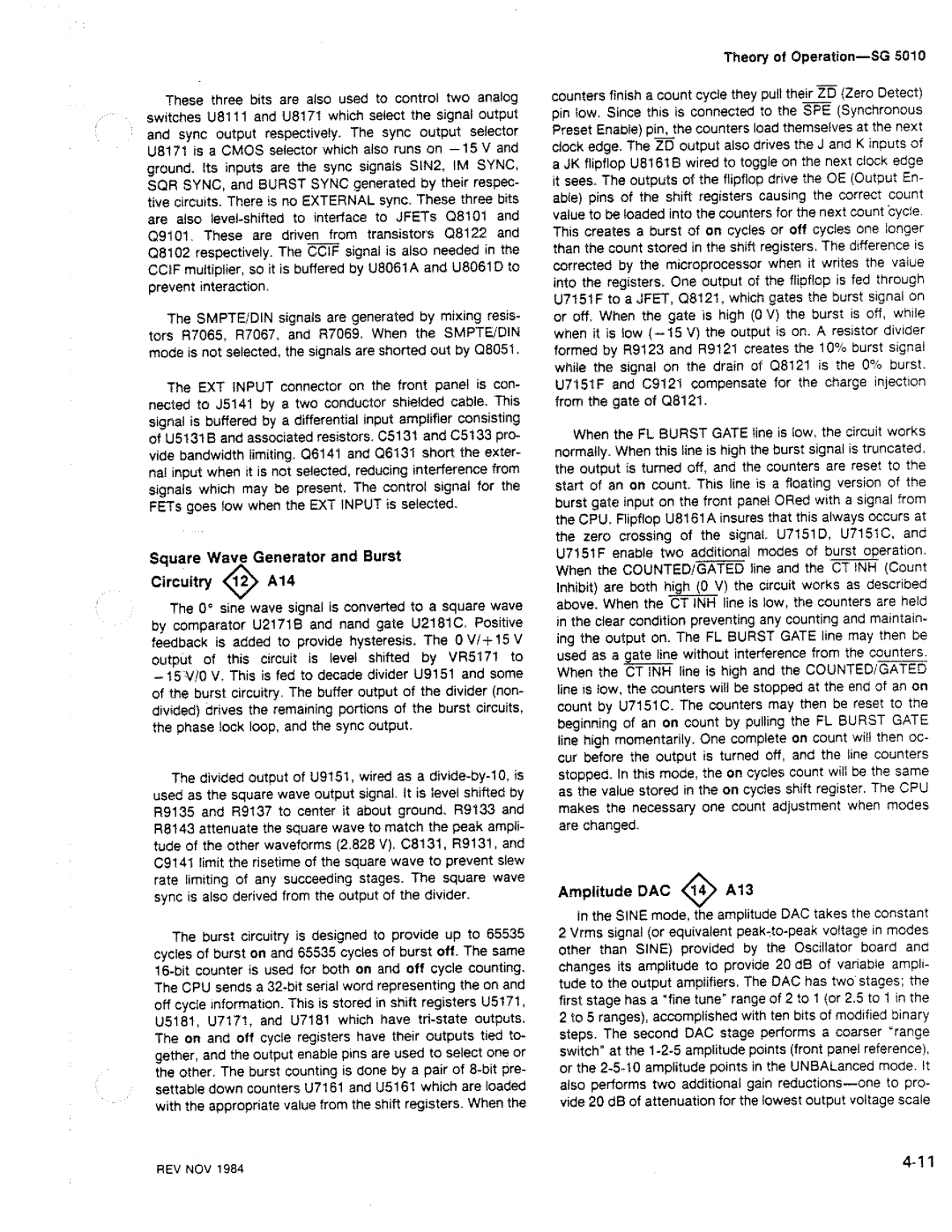 Tektronix SG 5010 manual 