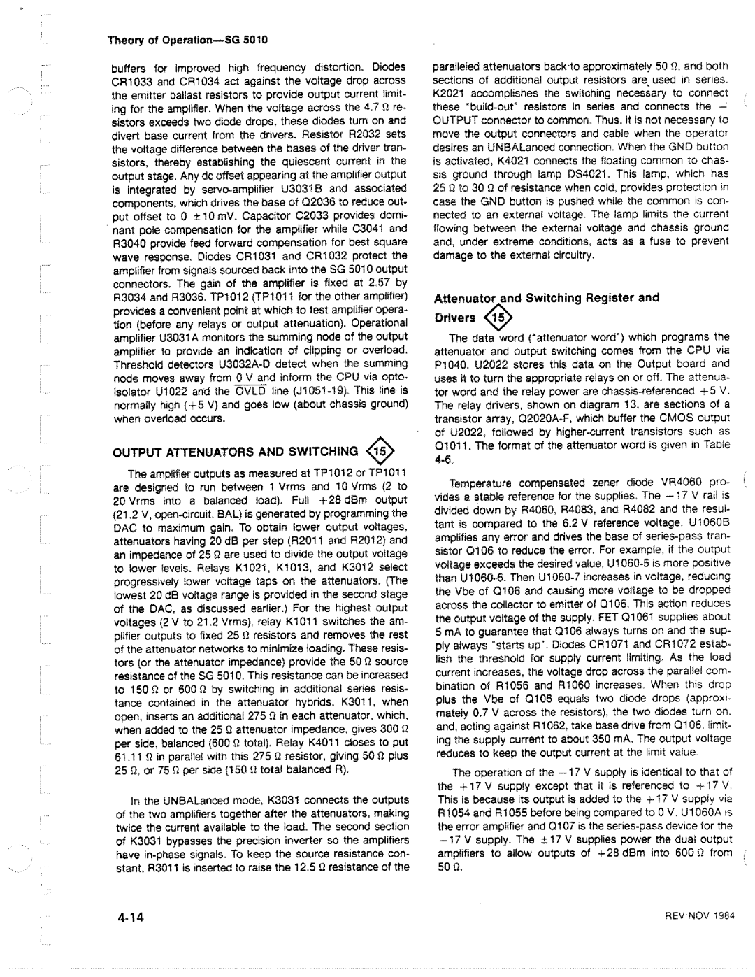 Tektronix SG 5010 manual 