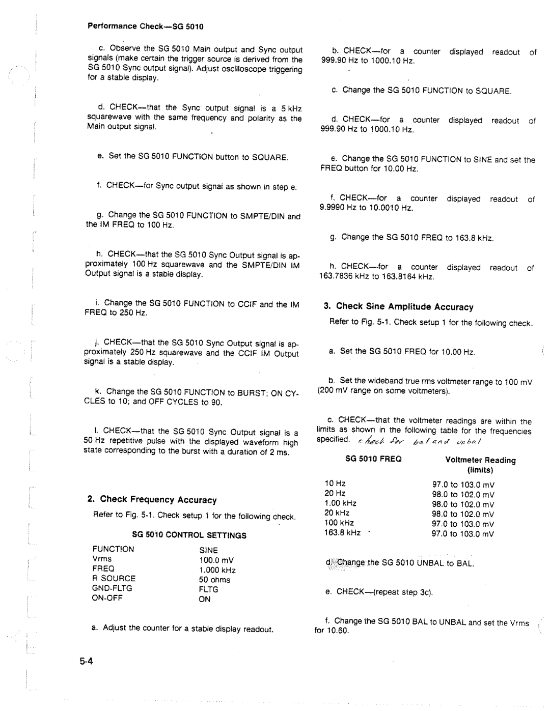 Tektronix SG 5010 manual 