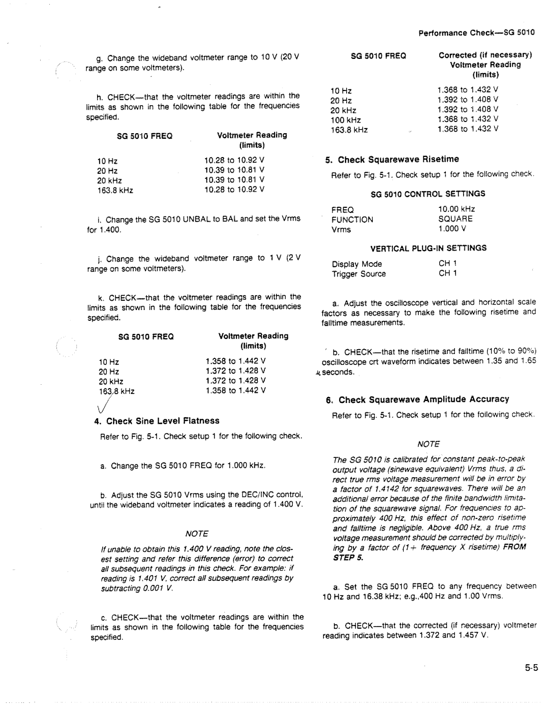 Tektronix SG 5010 manual 