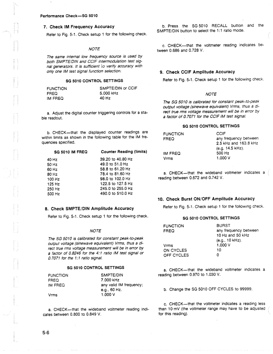 Tektronix SG 5010 manual 