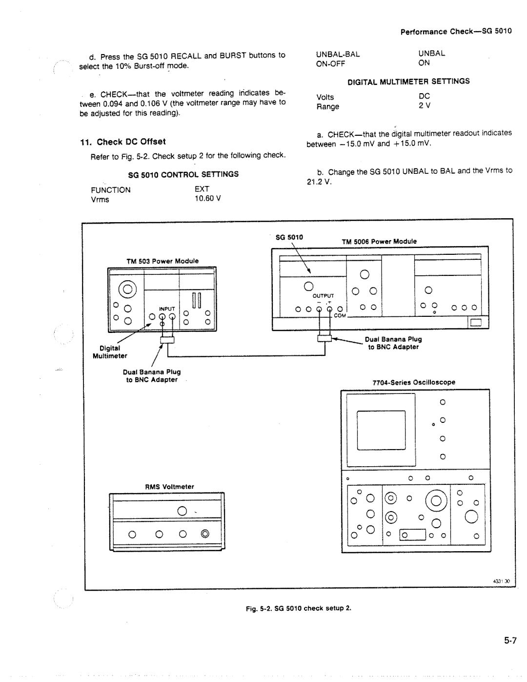 Tektronix SG 5010 manual 