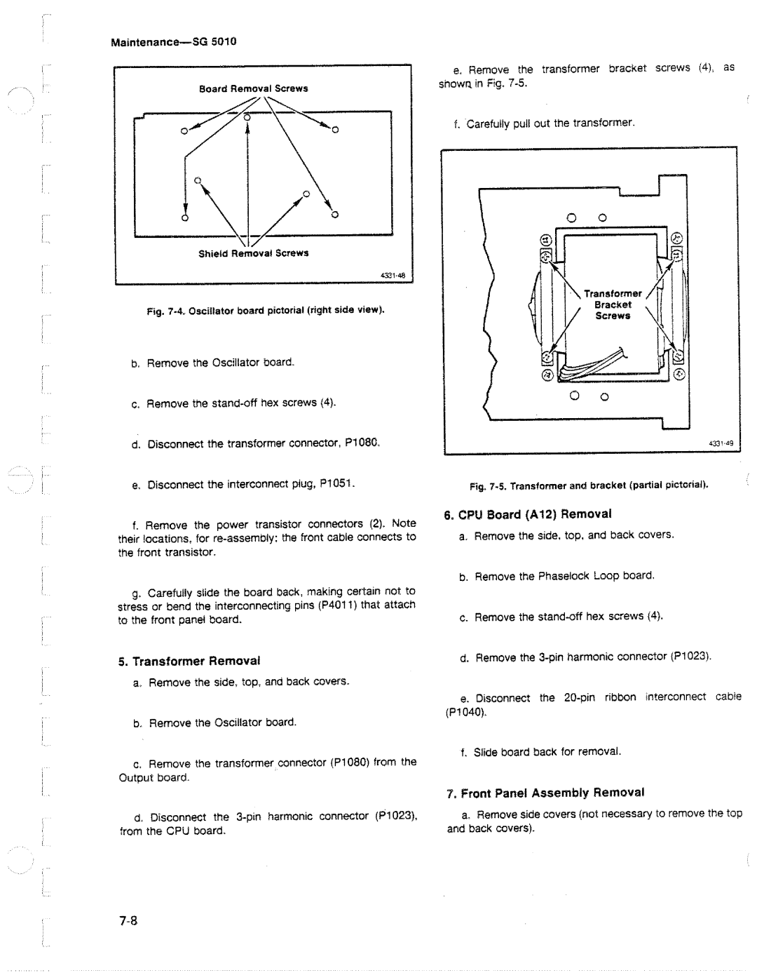 Tektronix SG 5010 manual 