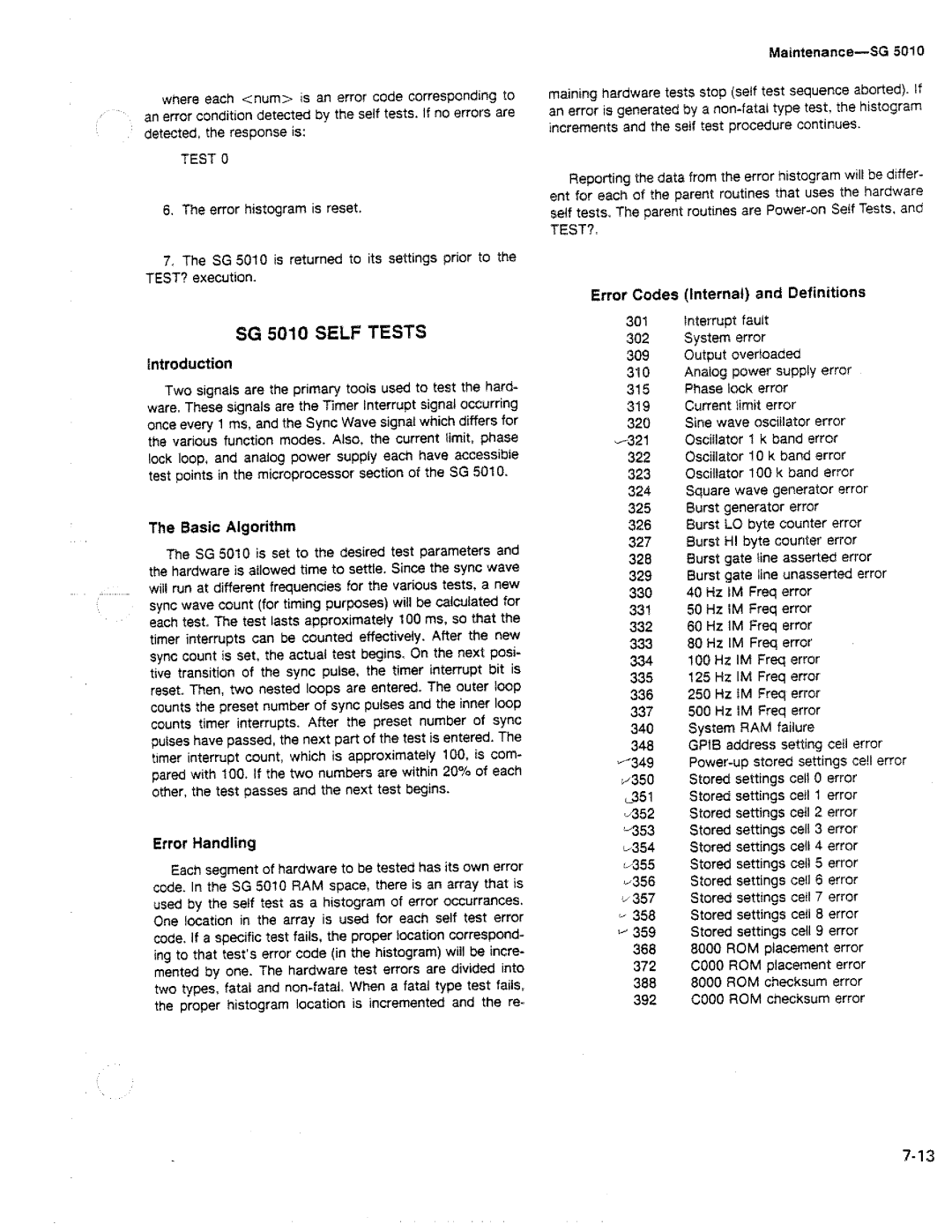 Tektronix SG 5010 manual 