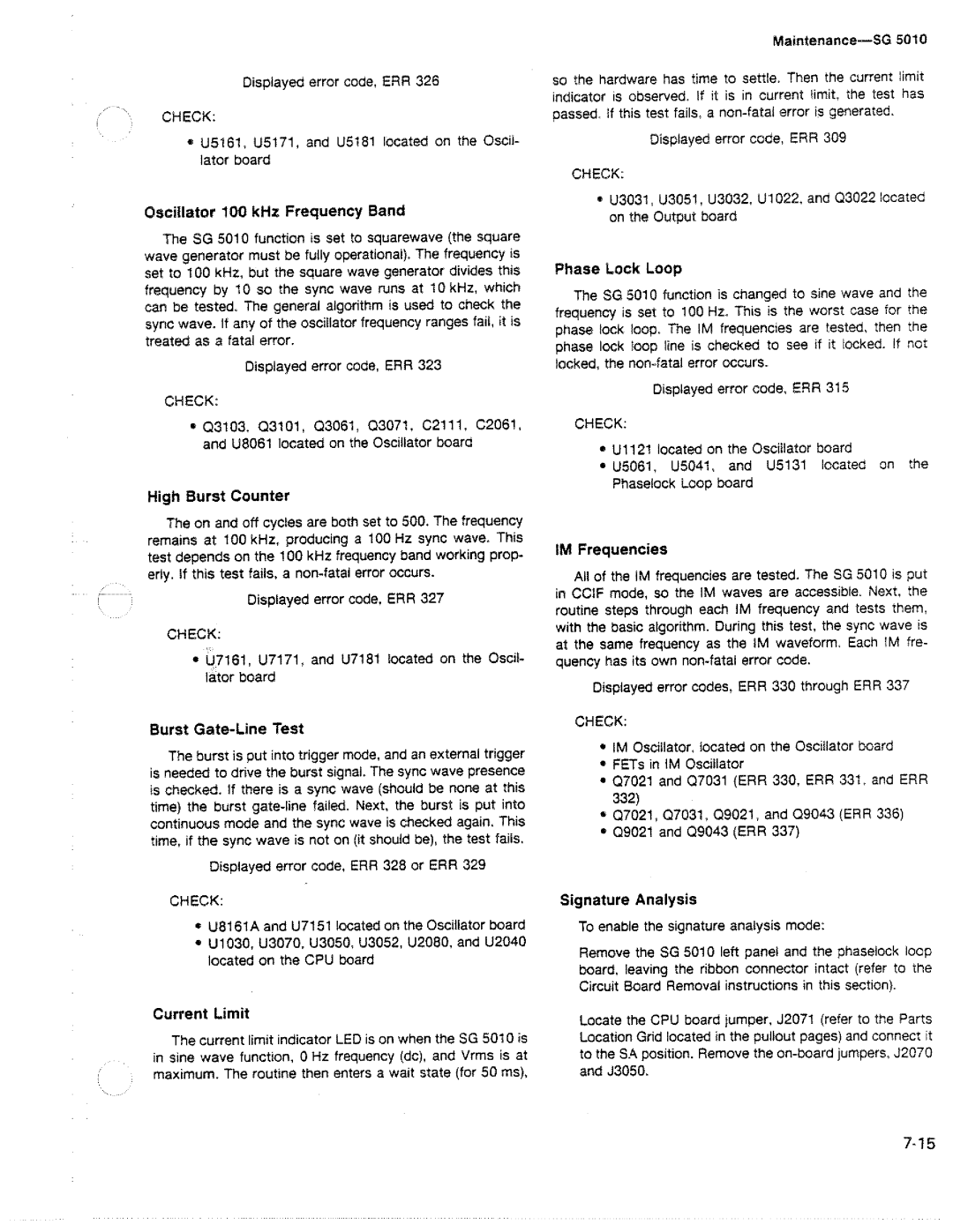 Tektronix SG 5010 manual 