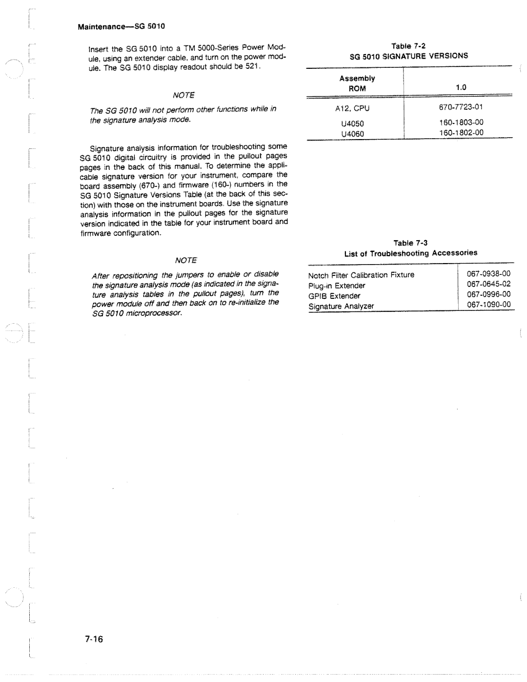 Tektronix SG 5010 manual 