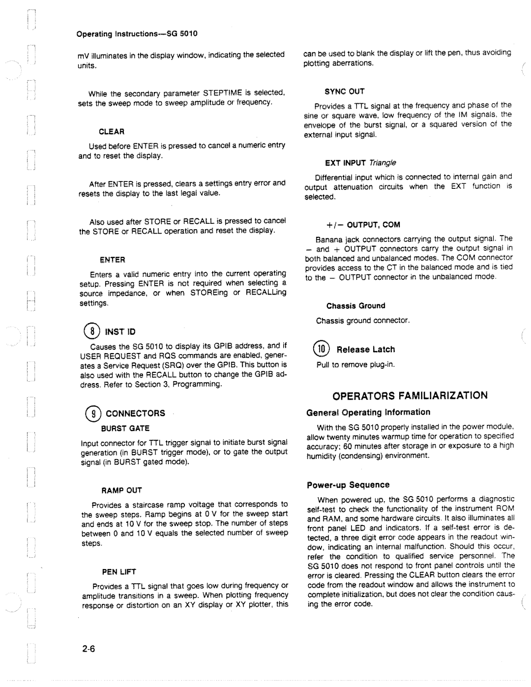 Tektronix SG 5010 manual 