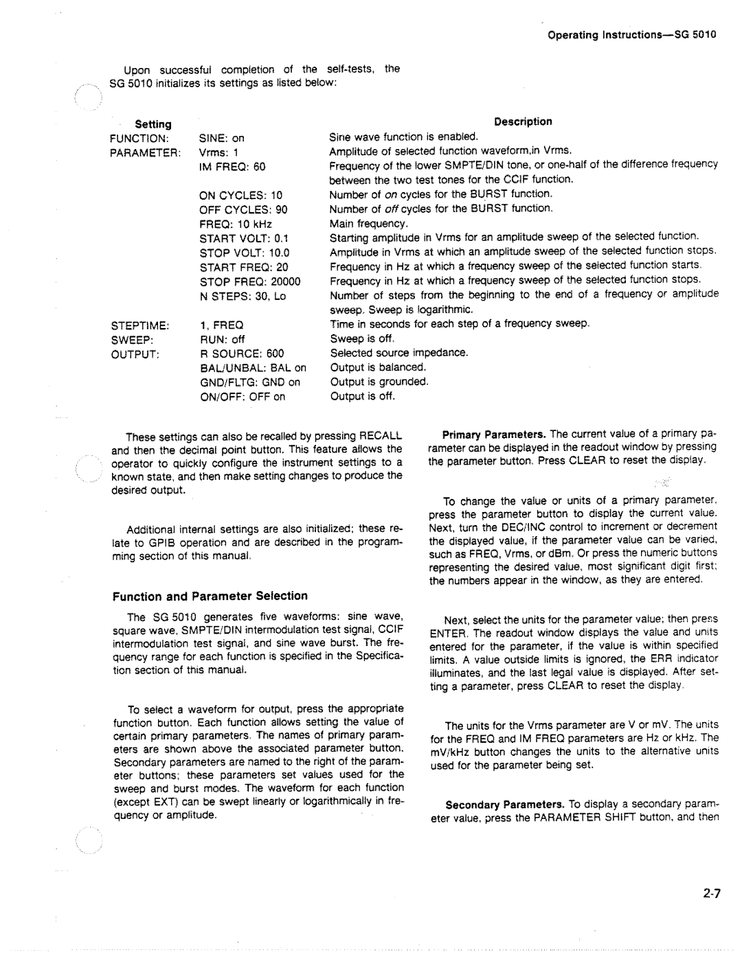 Tektronix SG 5010 manual 