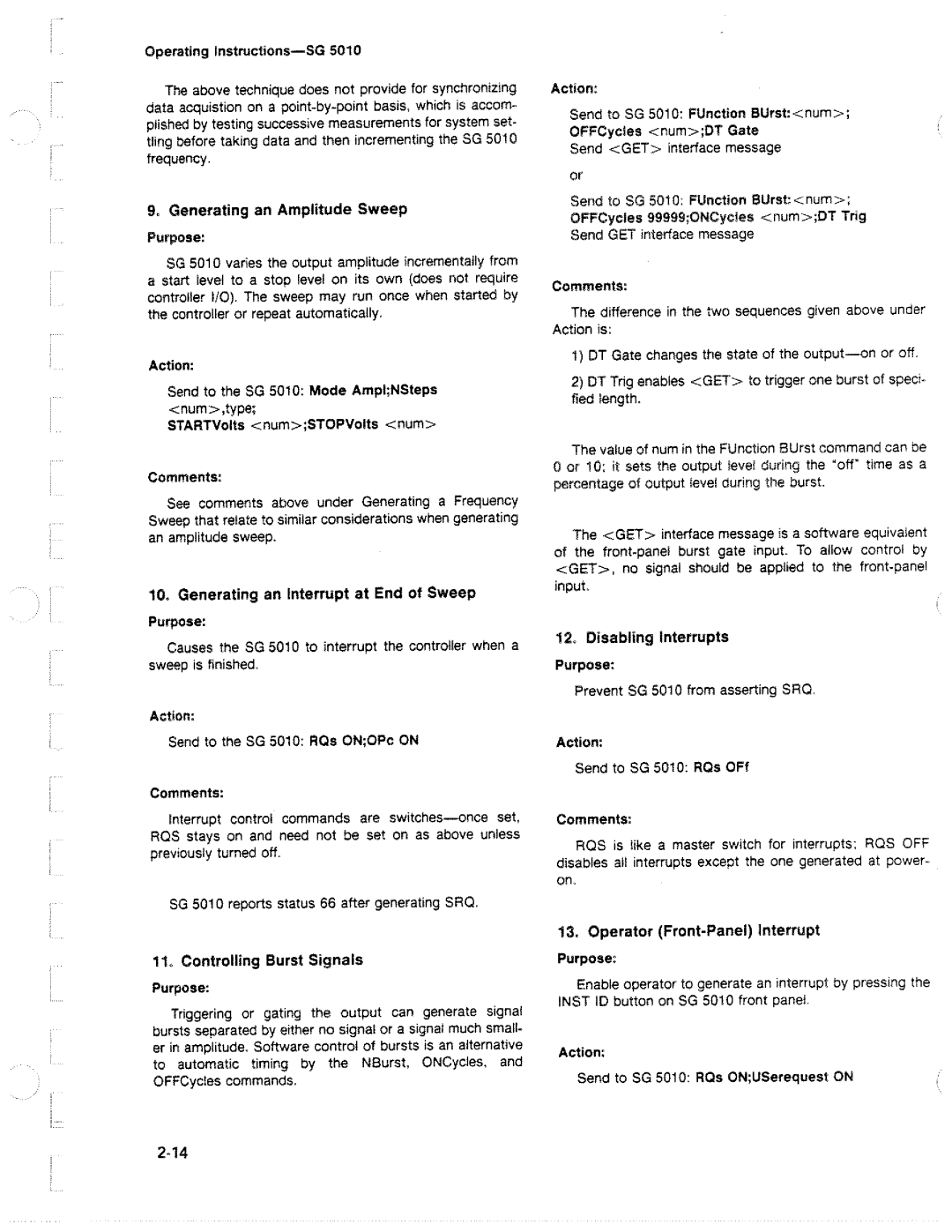 Tektronix SG 5010 manual 