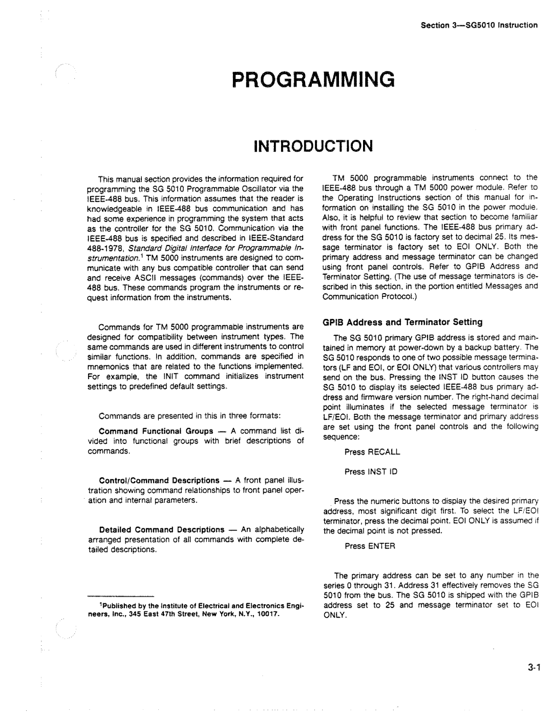 Tektronix SG 5010 manual 