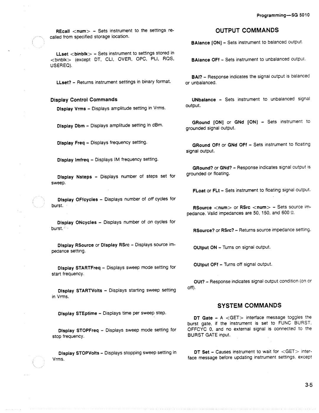 Tektronix SG 5010 manual 