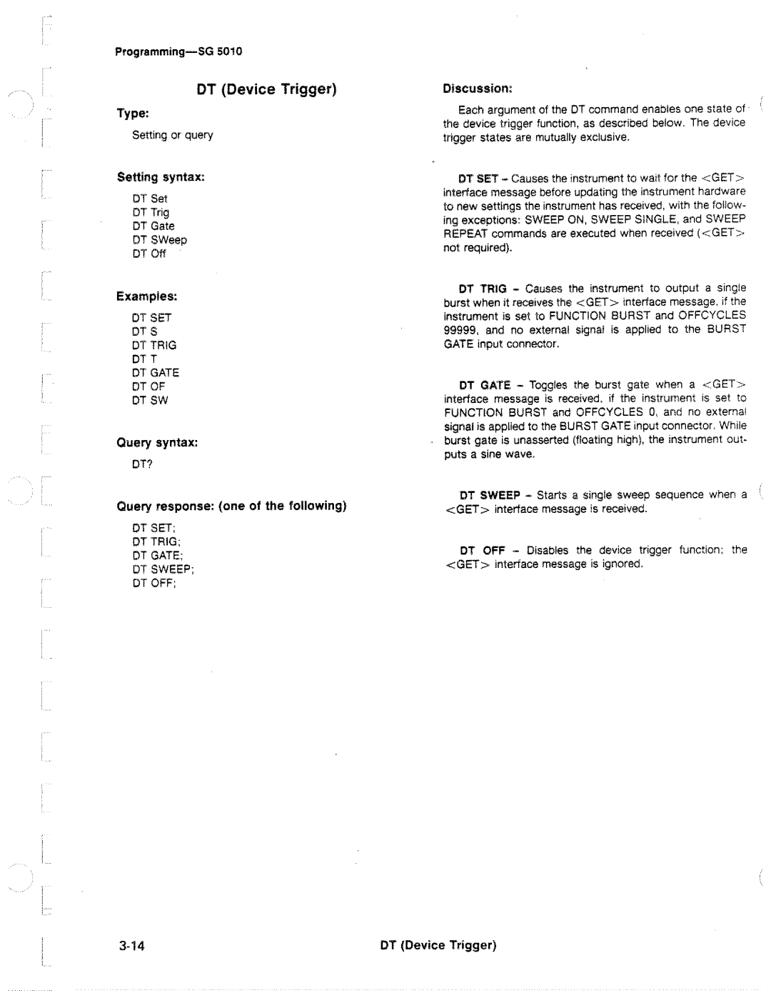 Tektronix SG 5010 manual 