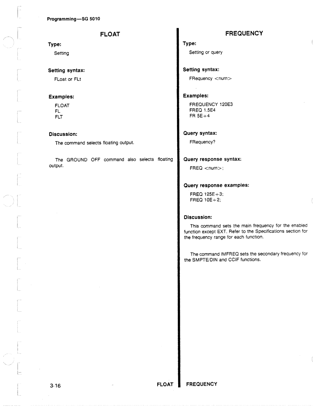 Tektronix SG 5010 manual 