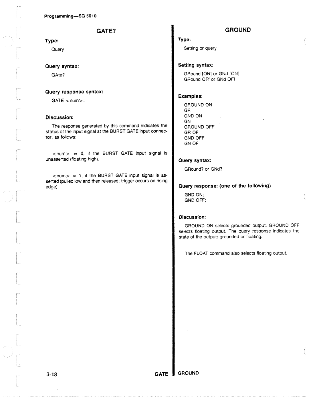 Tektronix SG 5010 manual 