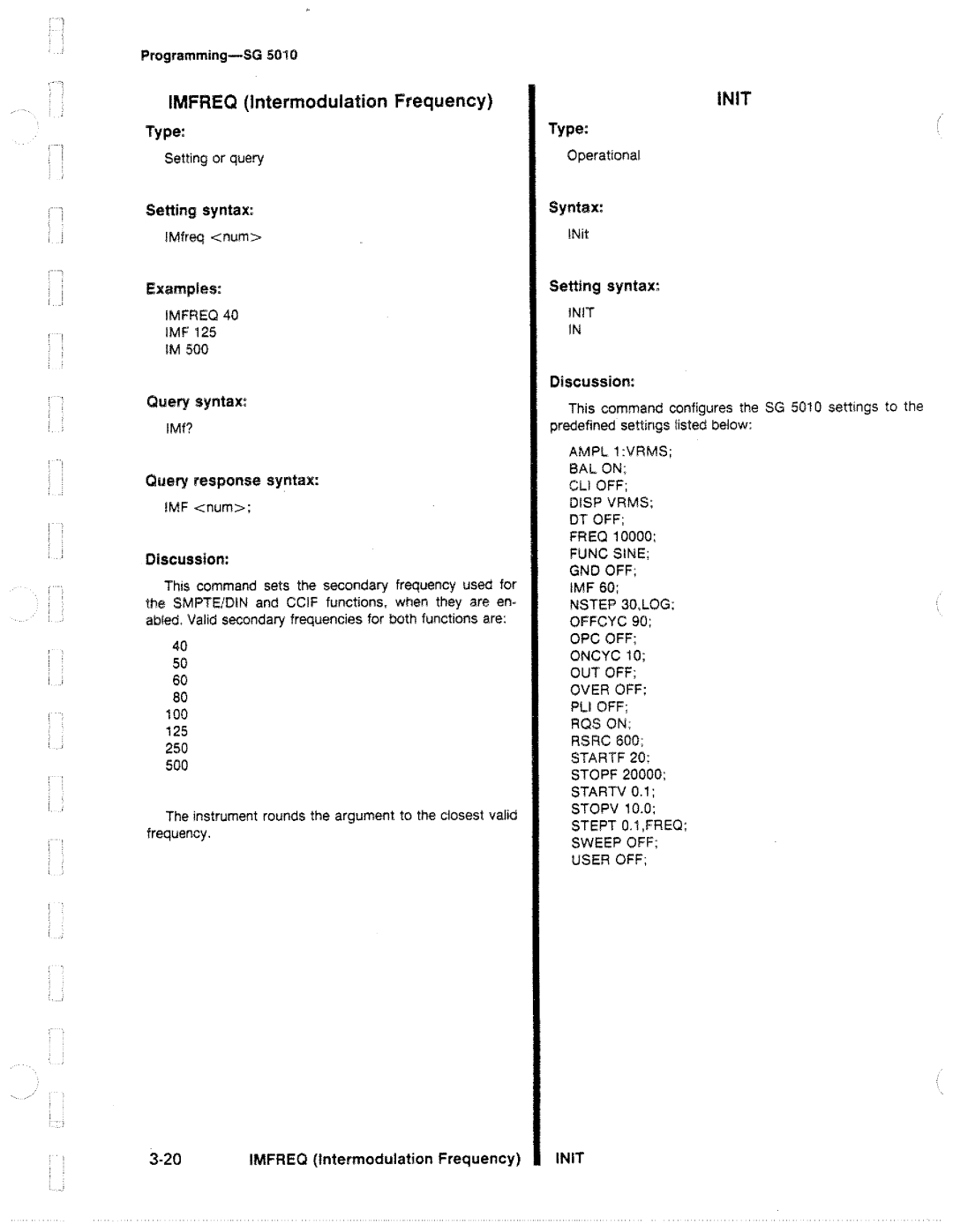 Tektronix SG 5010 manual 