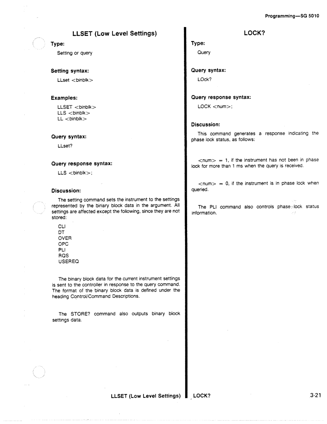 Tektronix SG 5010 manual 