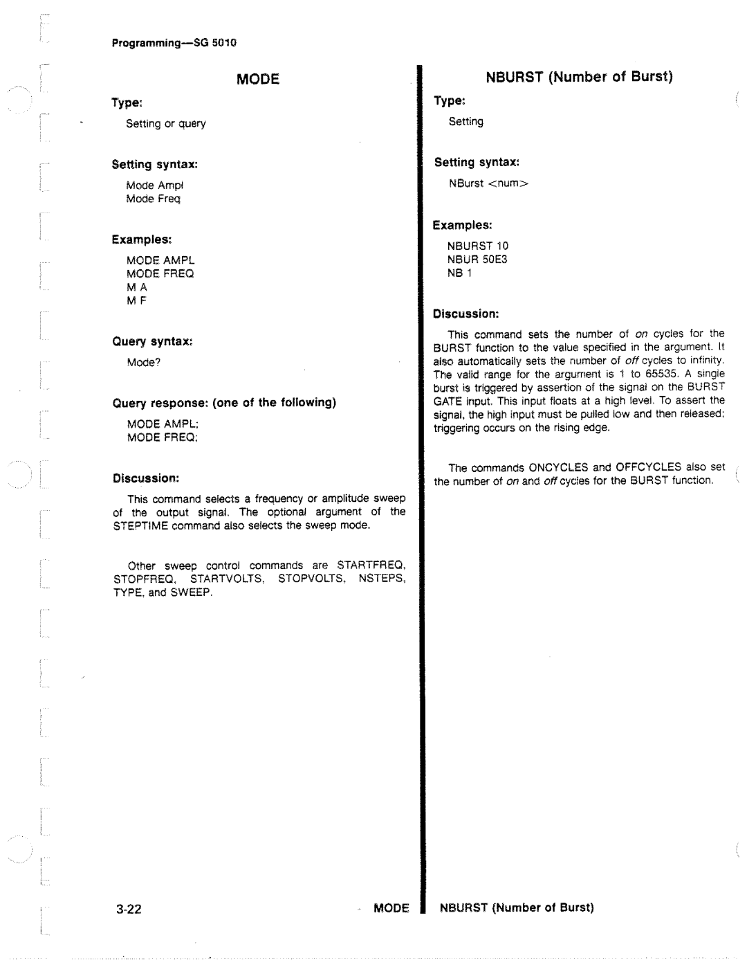 Tektronix SG 5010 manual 