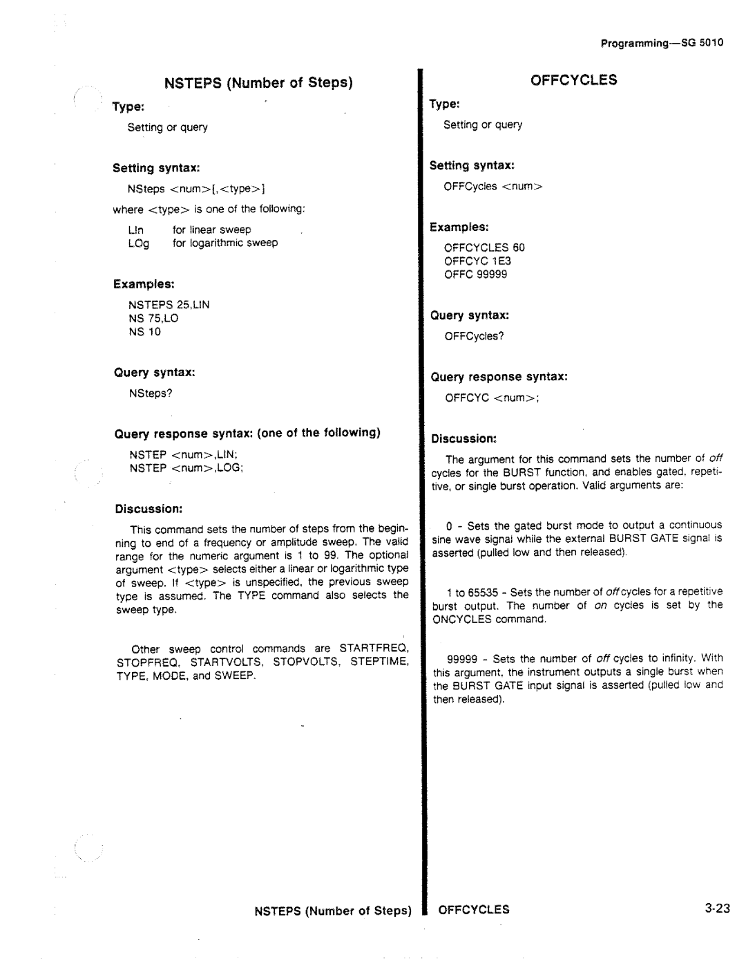 Tektronix SG 5010 manual 