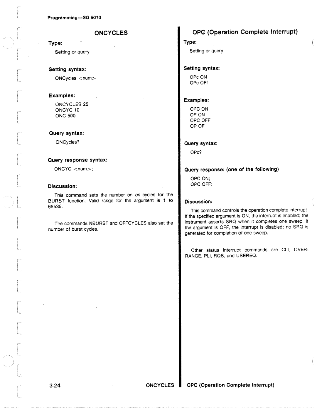 Tektronix SG 5010 manual 