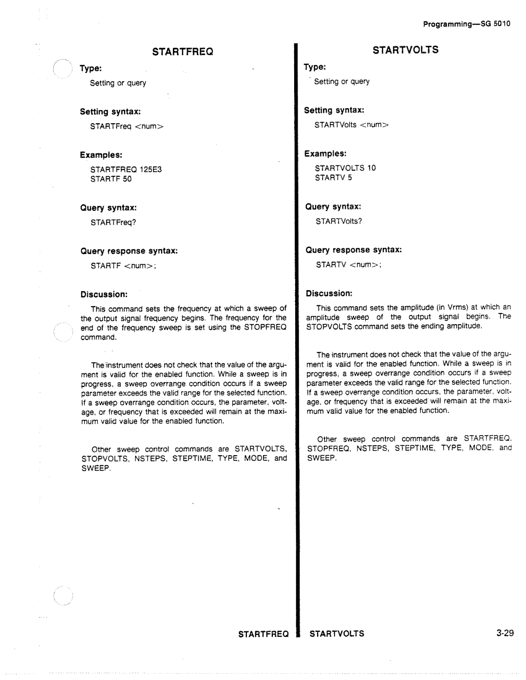 Tektronix SG 5010 manual 