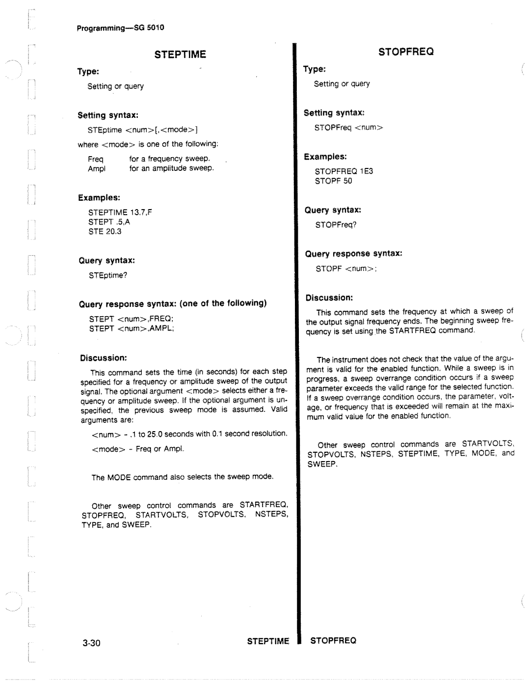 Tektronix SG 5010 manual 