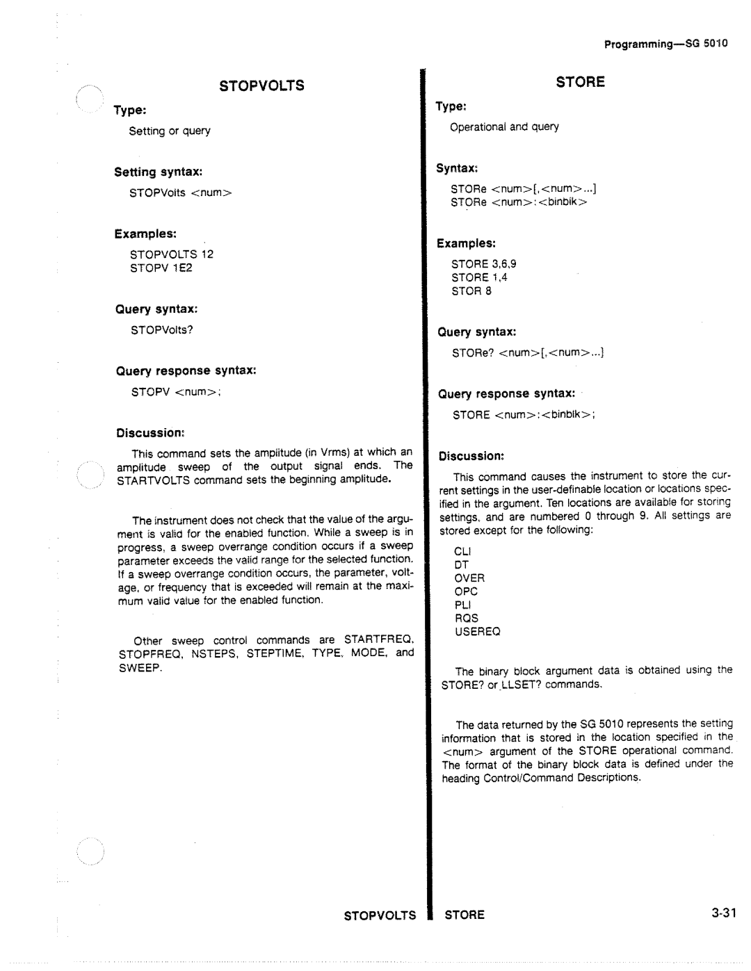 Tektronix SG 5010 manual 