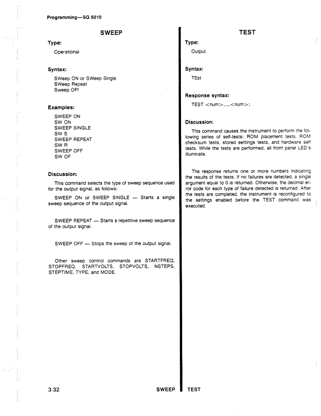 Tektronix SG 5010 manual 