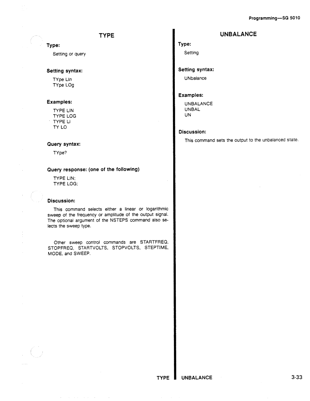 Tektronix SG 5010 manual 