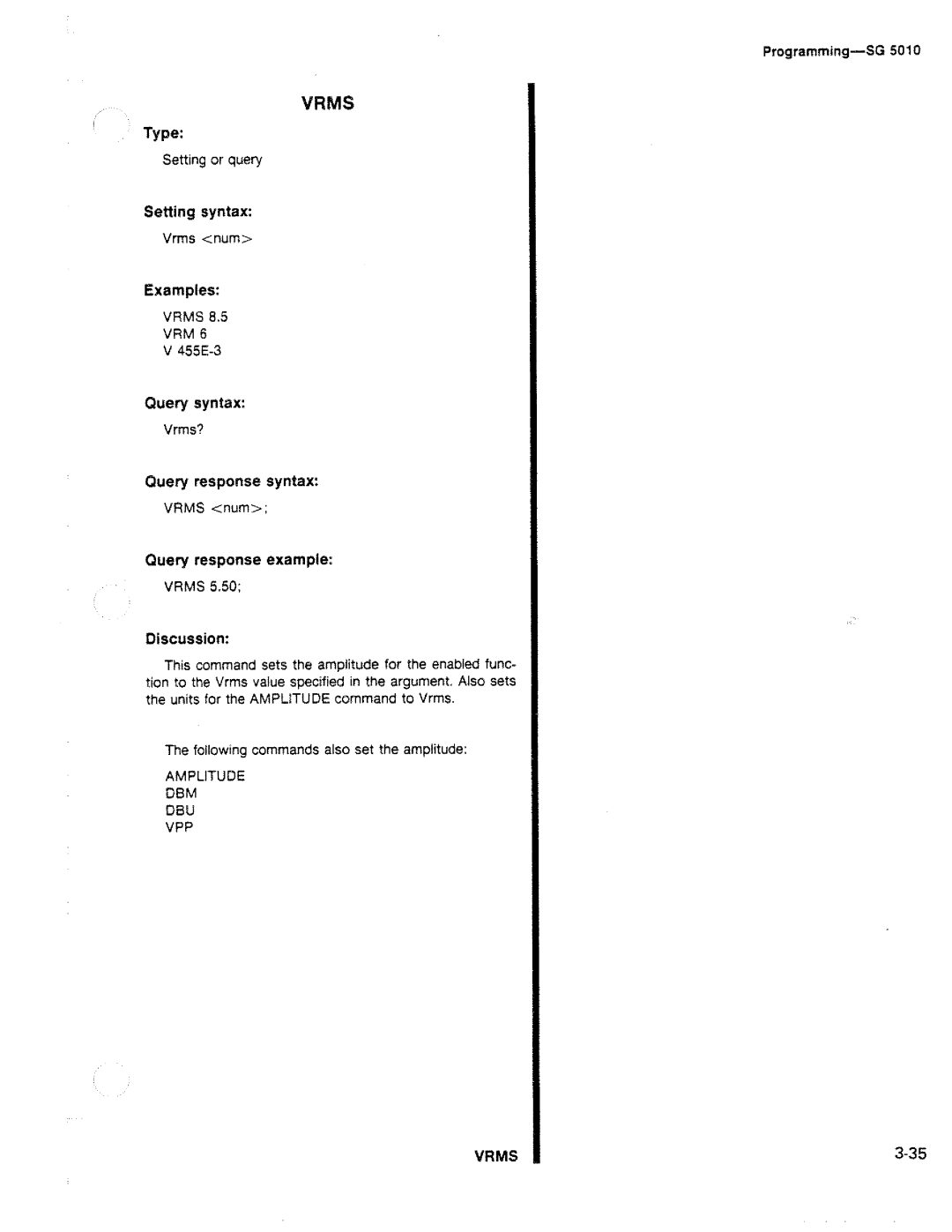 Tektronix SG 5010 manual 