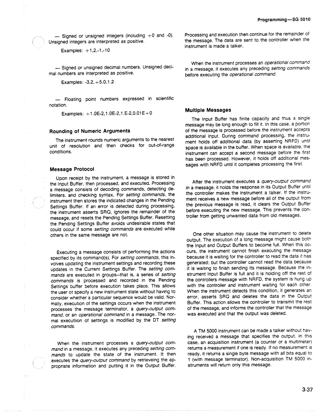 Tektronix SG 5010 manual 