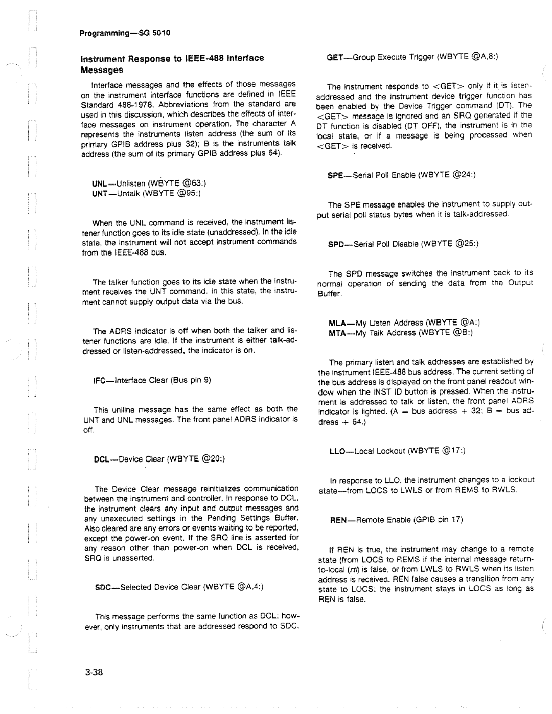 Tektronix SG 5010 manual 