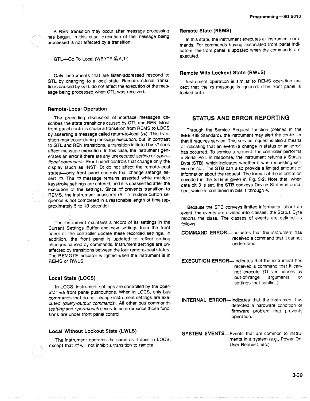 Tektronix SG 5010 manual 