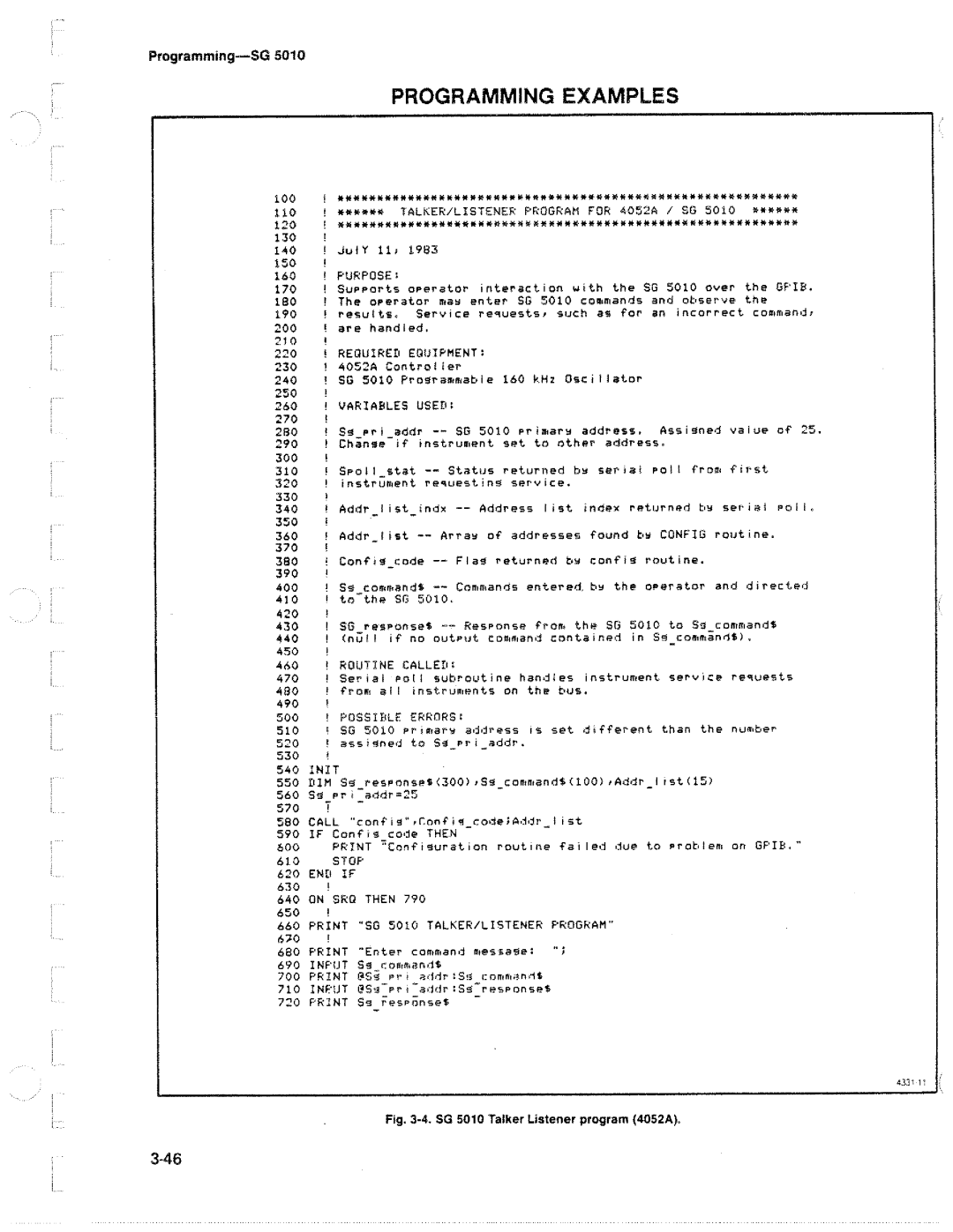 Tektronix SG 5010 manual 