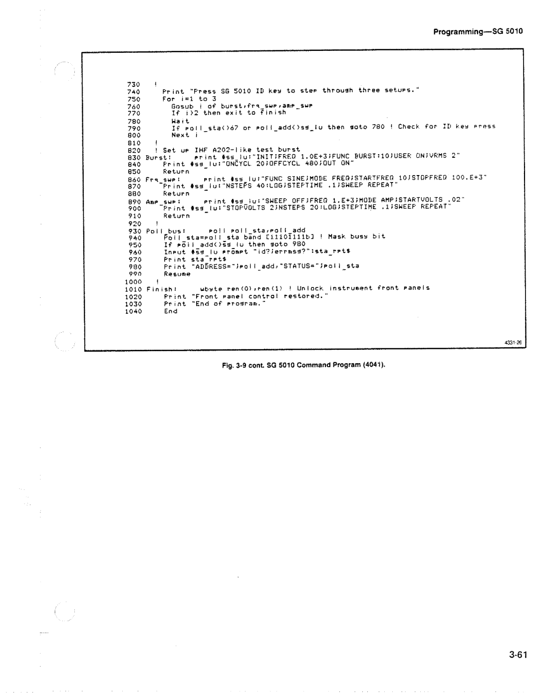 Tektronix SG 5010 manual 