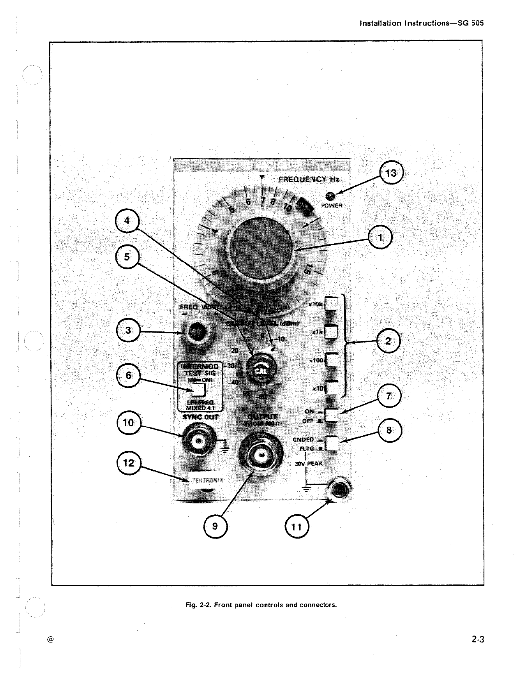 Tektronix SG 505 manual 