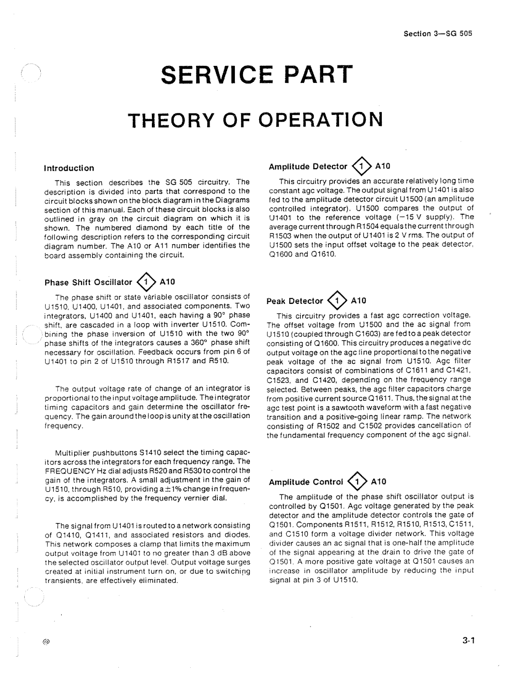 Tektronix SG 505 manual 